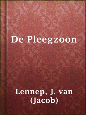 cover image of De Pleegzoon